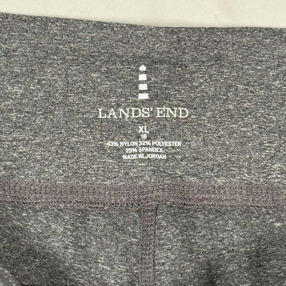 Lands End Pants Womens XL 18 Gray Cropped Capri Leggings Activewear Stretch - Picture 2 of 11